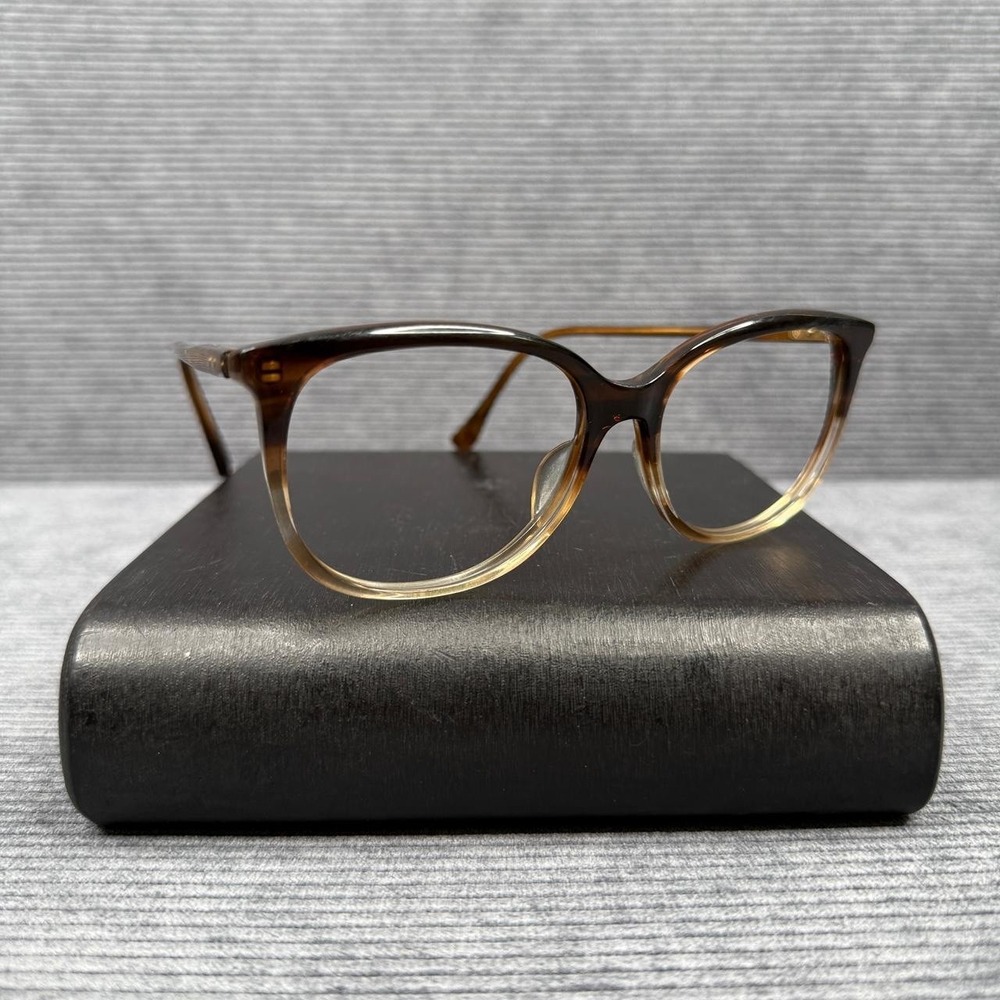 Dita Eyeglasses Brown Tortise Ombre Frames Soft Cat‎ Eye Square "D" Logo Retro